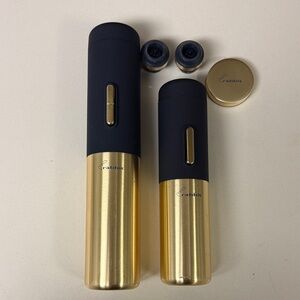 Rabbit Electric Wine Opener and Preserver Set in Gold and Blue